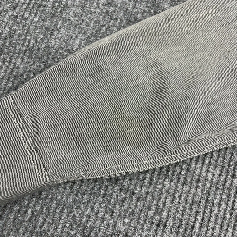Banana Republic Shirt Mens L Gray Cotton Wool Blend Dual Pocket Classic Casual